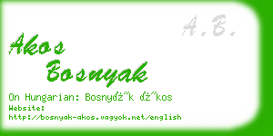 akos bosnyak business card